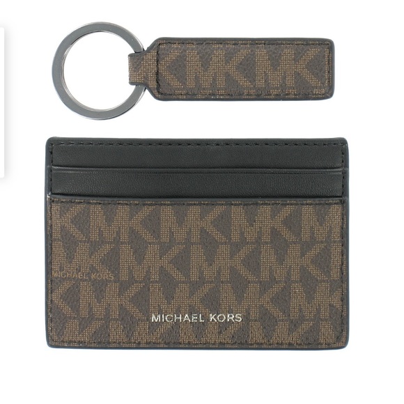 Michael Kors Men Card Case & Keychain Gift Set - Picture 1 of 7
